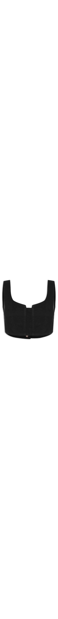 Blusa Feminina Sarja Cropped Reta - Preto