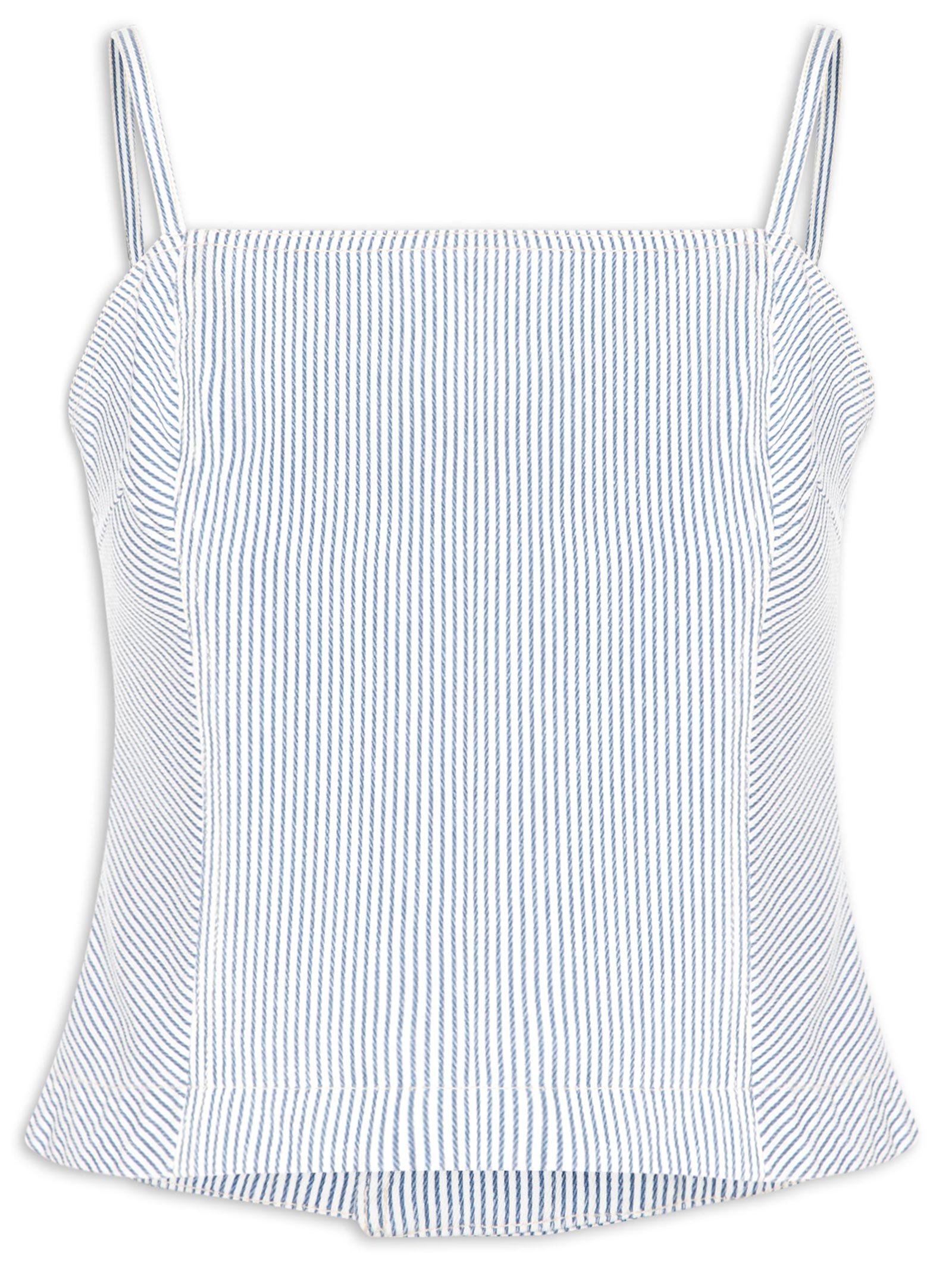 Blusa Feminina Sarja Lista Denim Azul Dress To