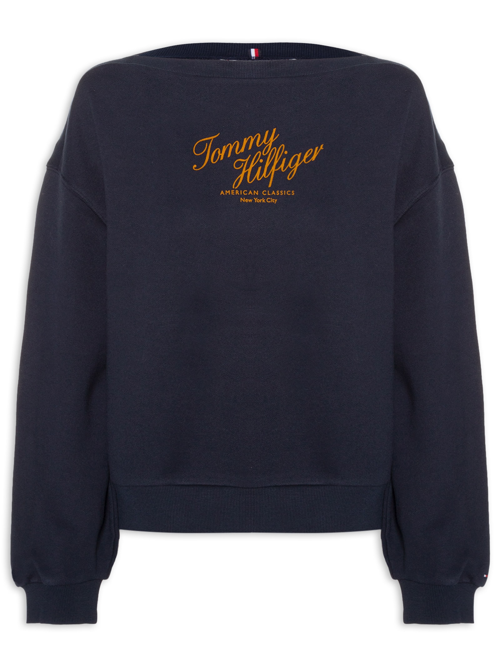 Blusa Feminina Script Terry Azul Tommy Hilfiger