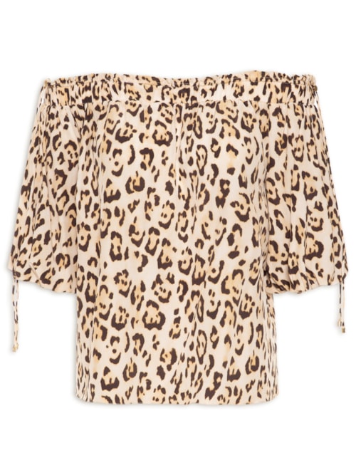 Blusa Feminina Seda Onça Balone – Animal Print