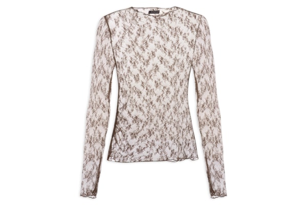 Blusa Feminina Segunda Pele Em Renda - Marrom