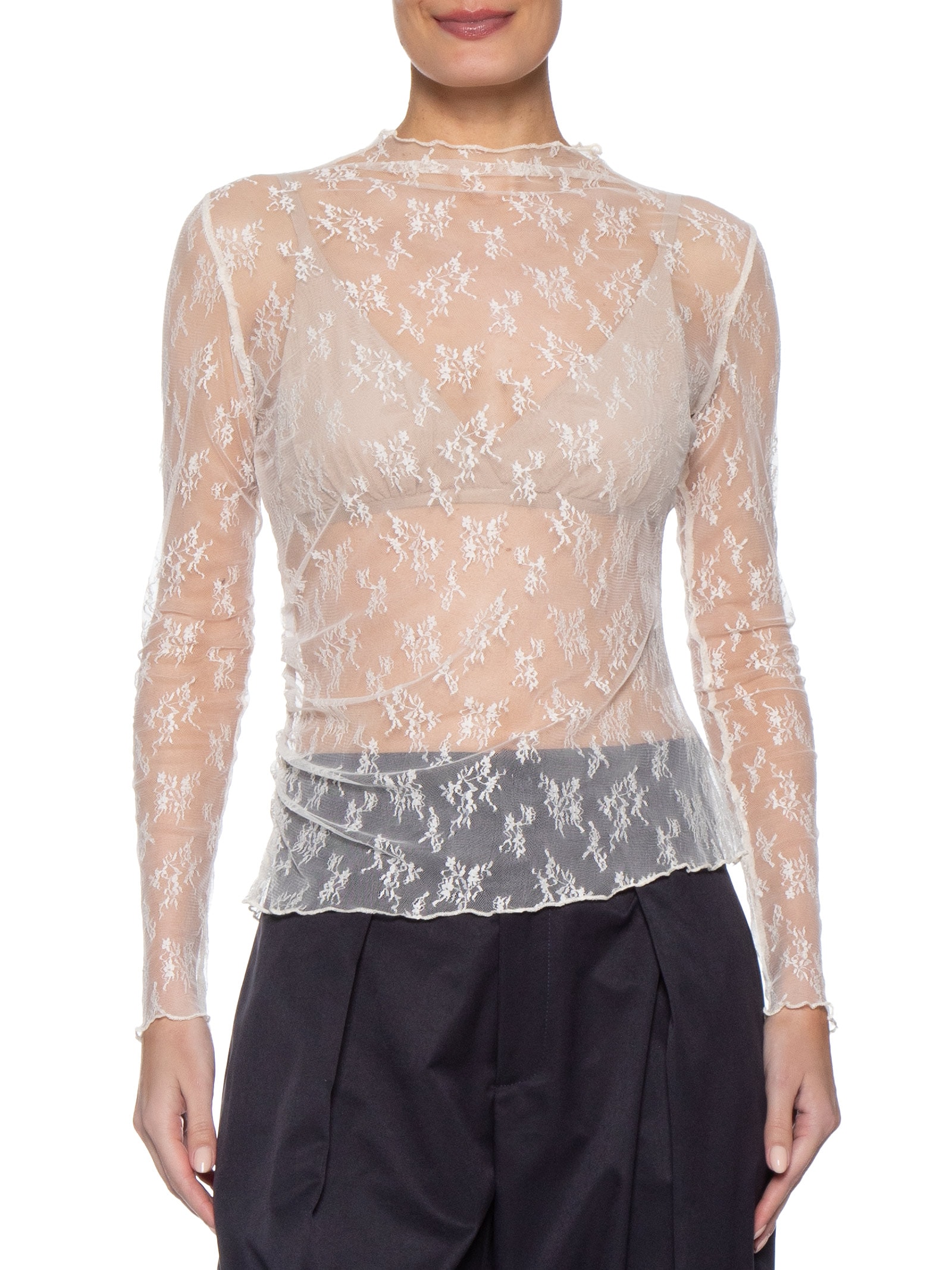 Blusa Feminina Segunda Pele Em Renda Off White Market 33