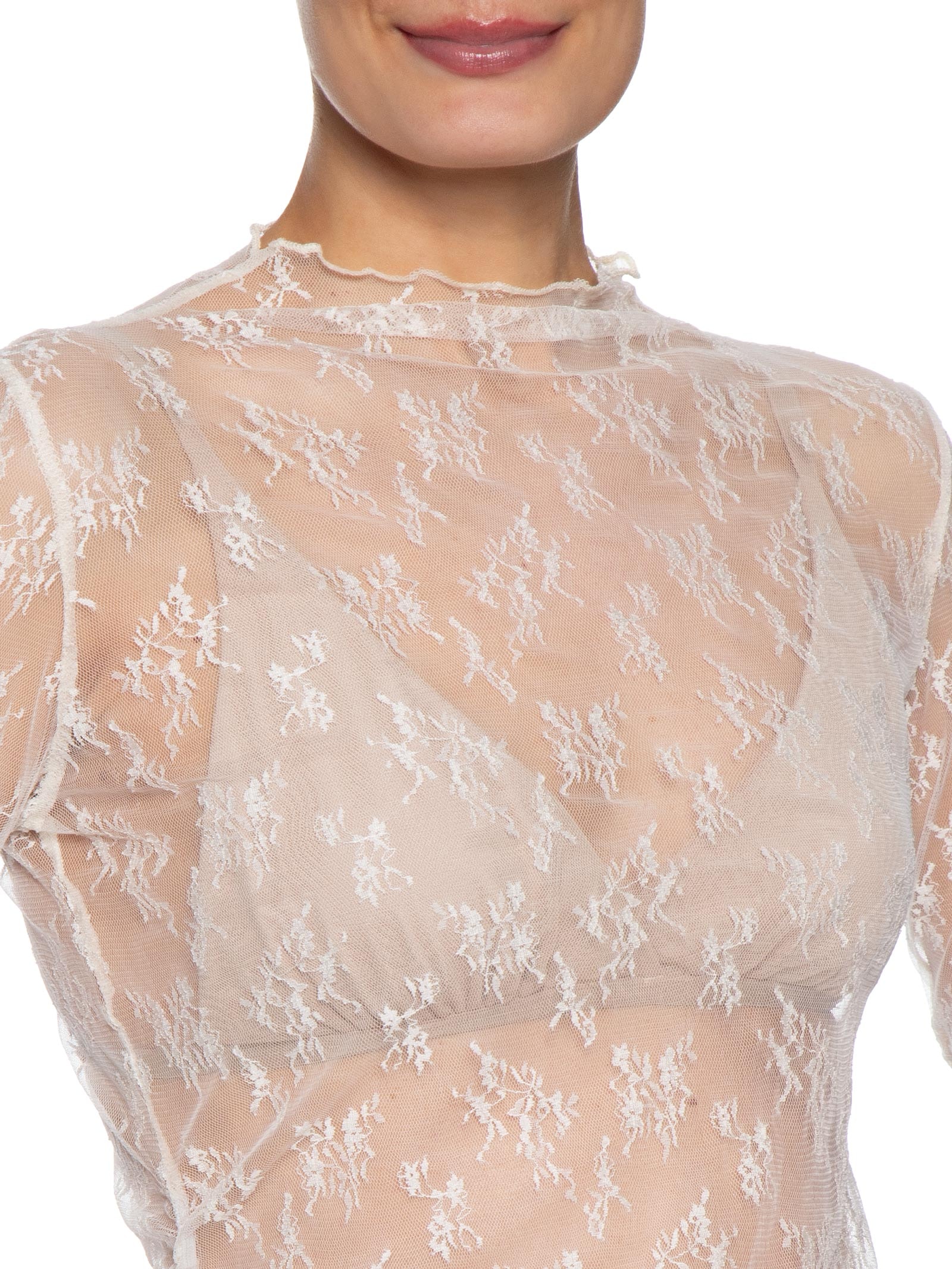 Blusa Feminina Segunda Pele Em Renda Off White Market 33