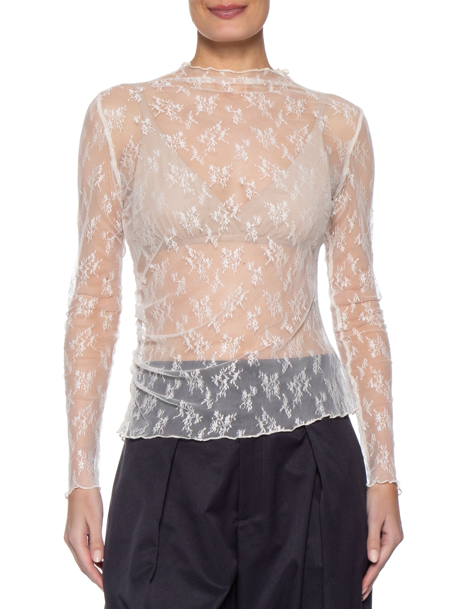 Blusa Feminina Segunda Pele Em Renda Off White Market 33