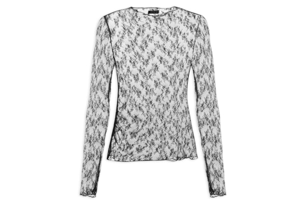 Blusa Feminina Segunda Pele Em Renda - Preto