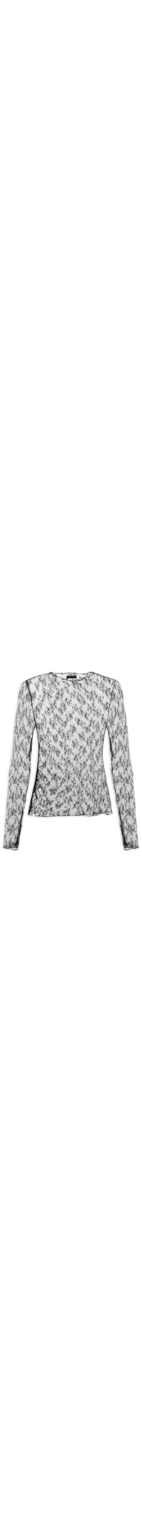 Blusa Feminina Segunda Pele Em Renda - Preto