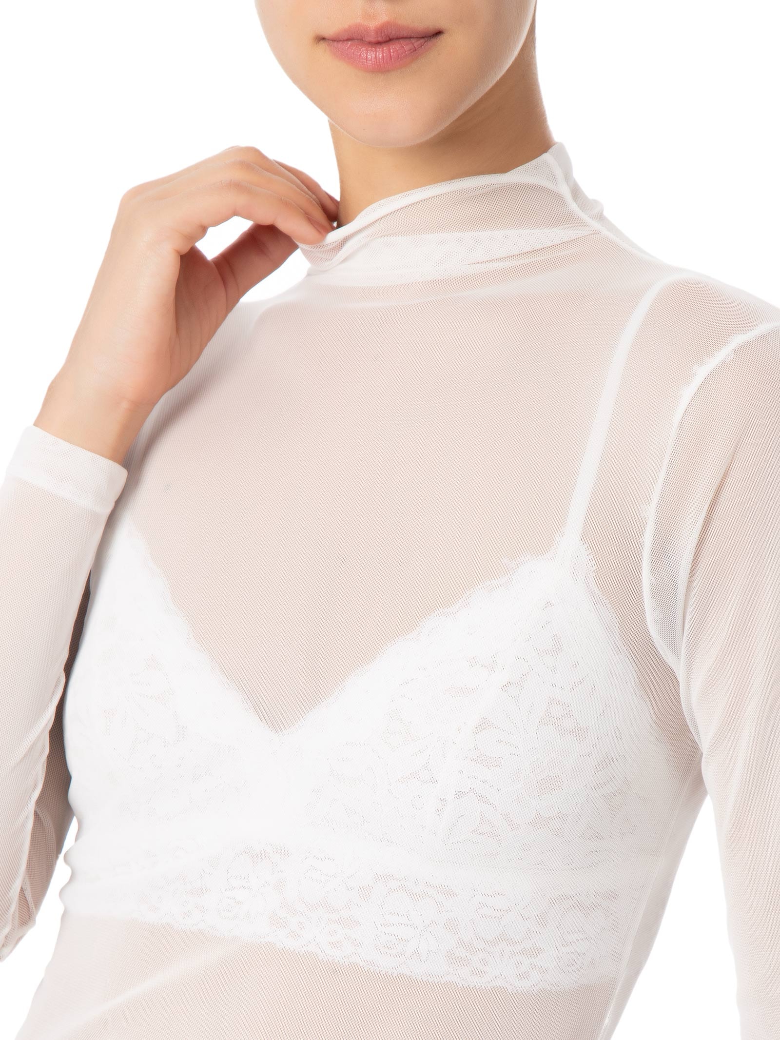 Blusa Feminina Segunda Pele Em Tule Off White Market 33