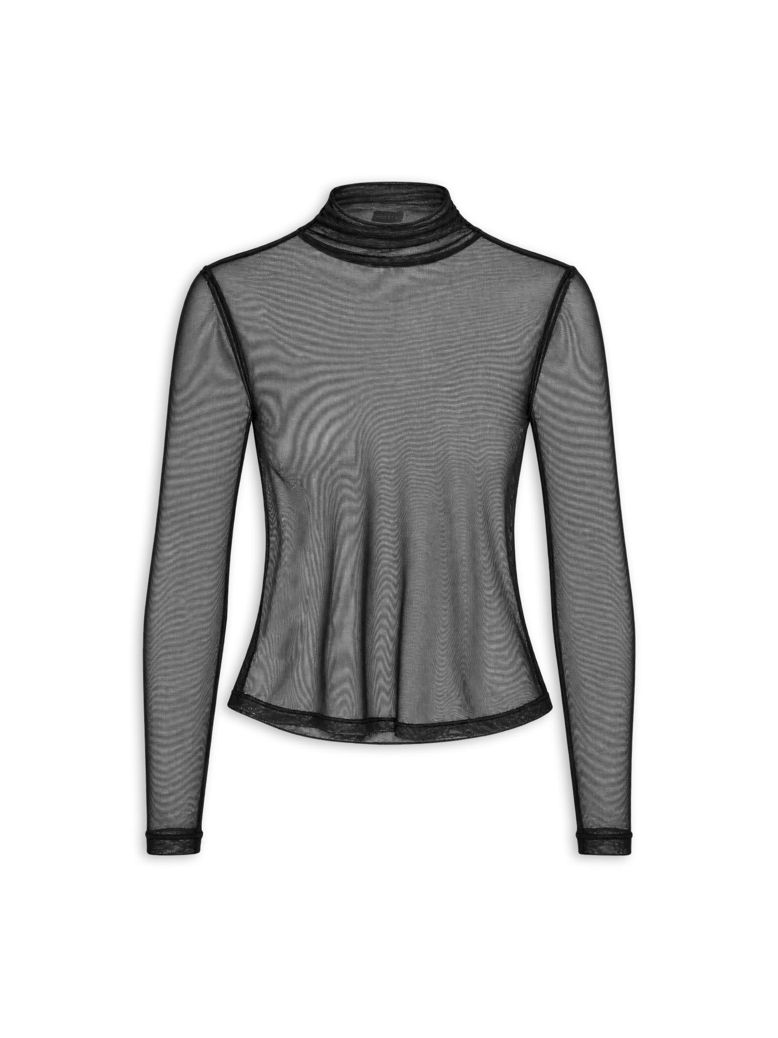 Blusa Feminina Segunda Pele Em Tule Preto Market 33