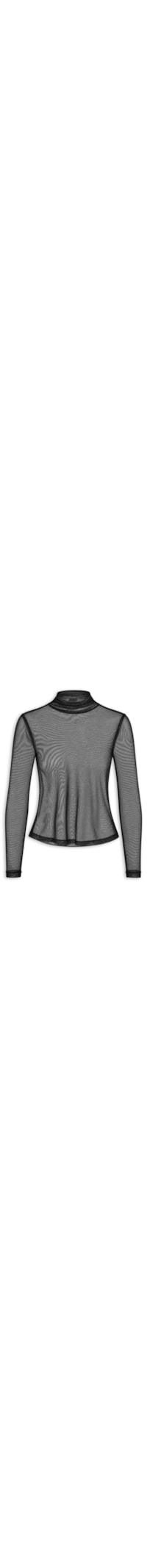 Blusa Feminina Segunda Pele Em Tule - Preto