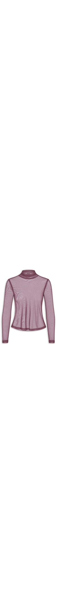 Blusa Feminina Segunda Pele Em Tule - Vermelho