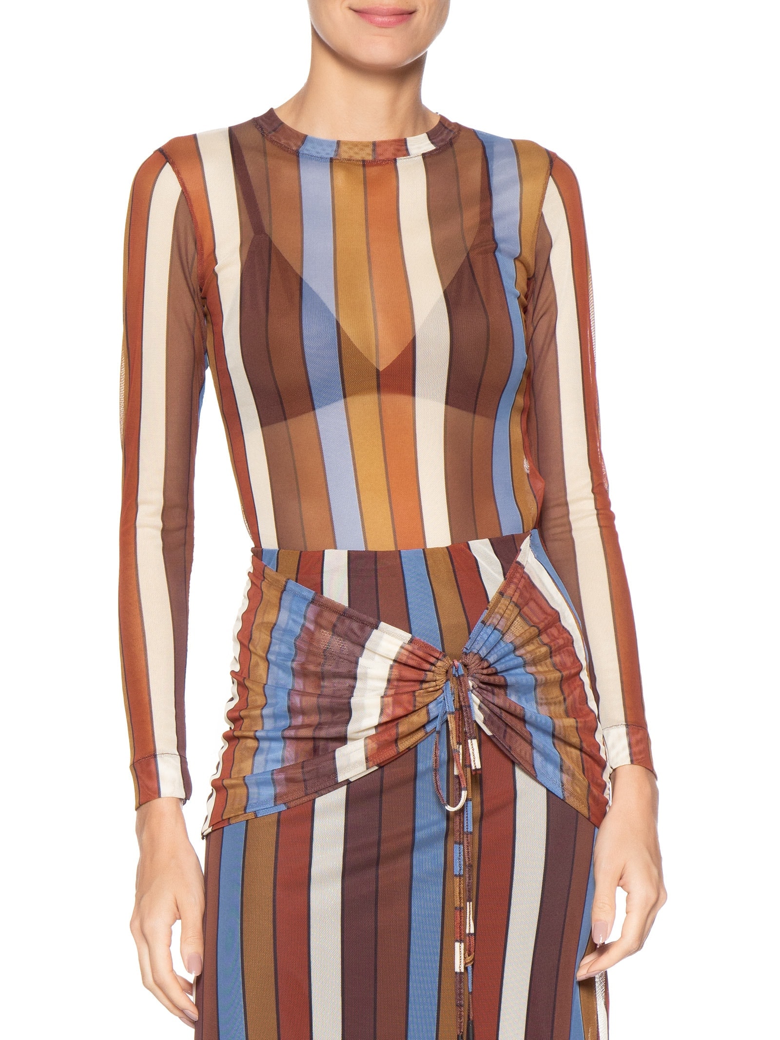 Blusa Feminina Segunda Pele Estampa Sintonia Marrom Dress To