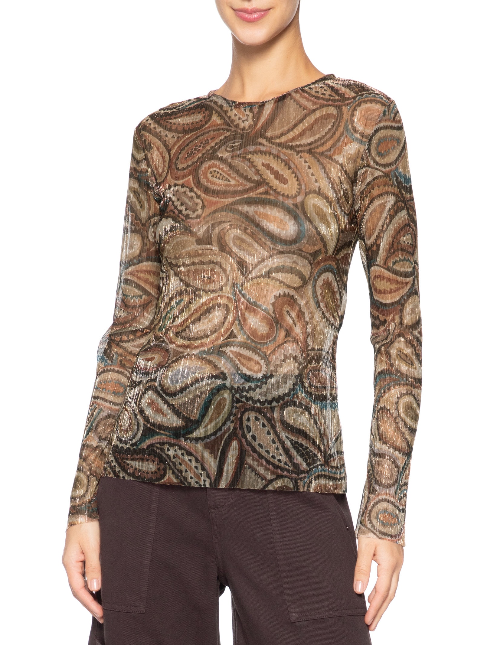 Blusa Feminina Segunda Pele Paisley Marrom Animale