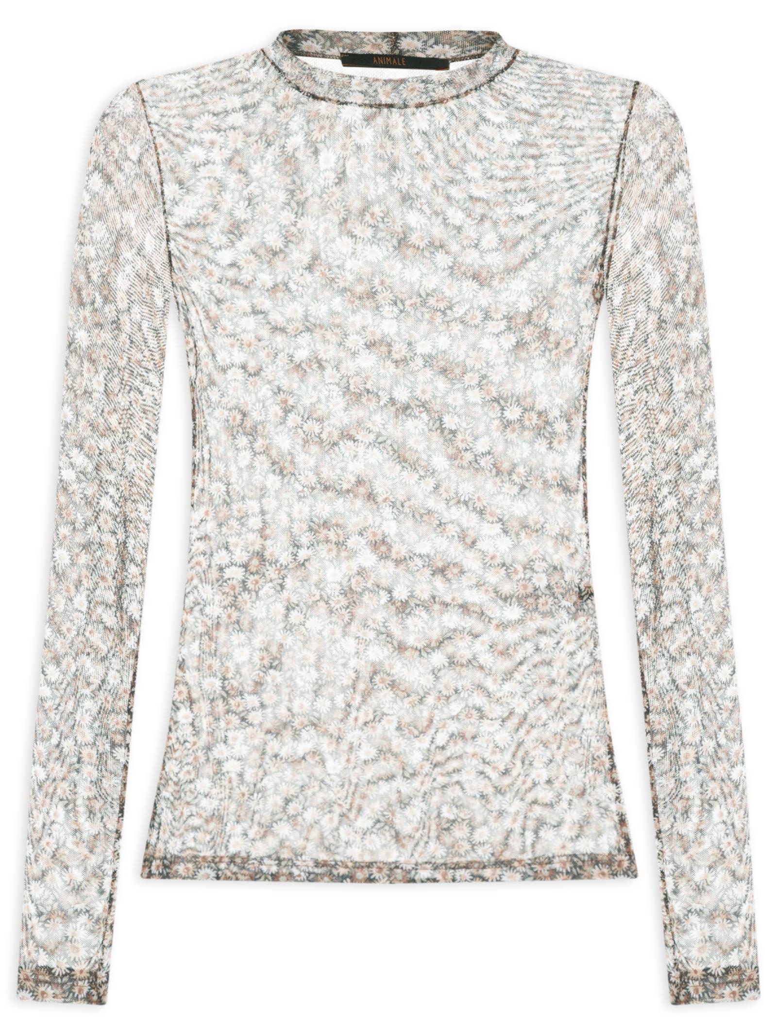 Blusa Feminina Segunda Pele Tule Liberty Marrom Animale