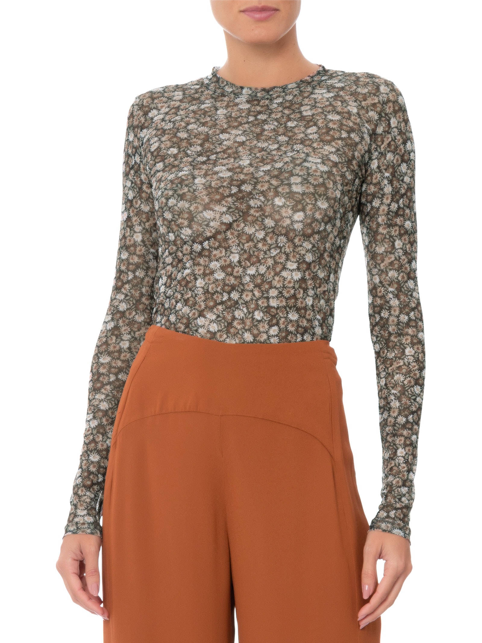 Blusa Feminina Segunda Pele Tule Liberty Marrom Animale