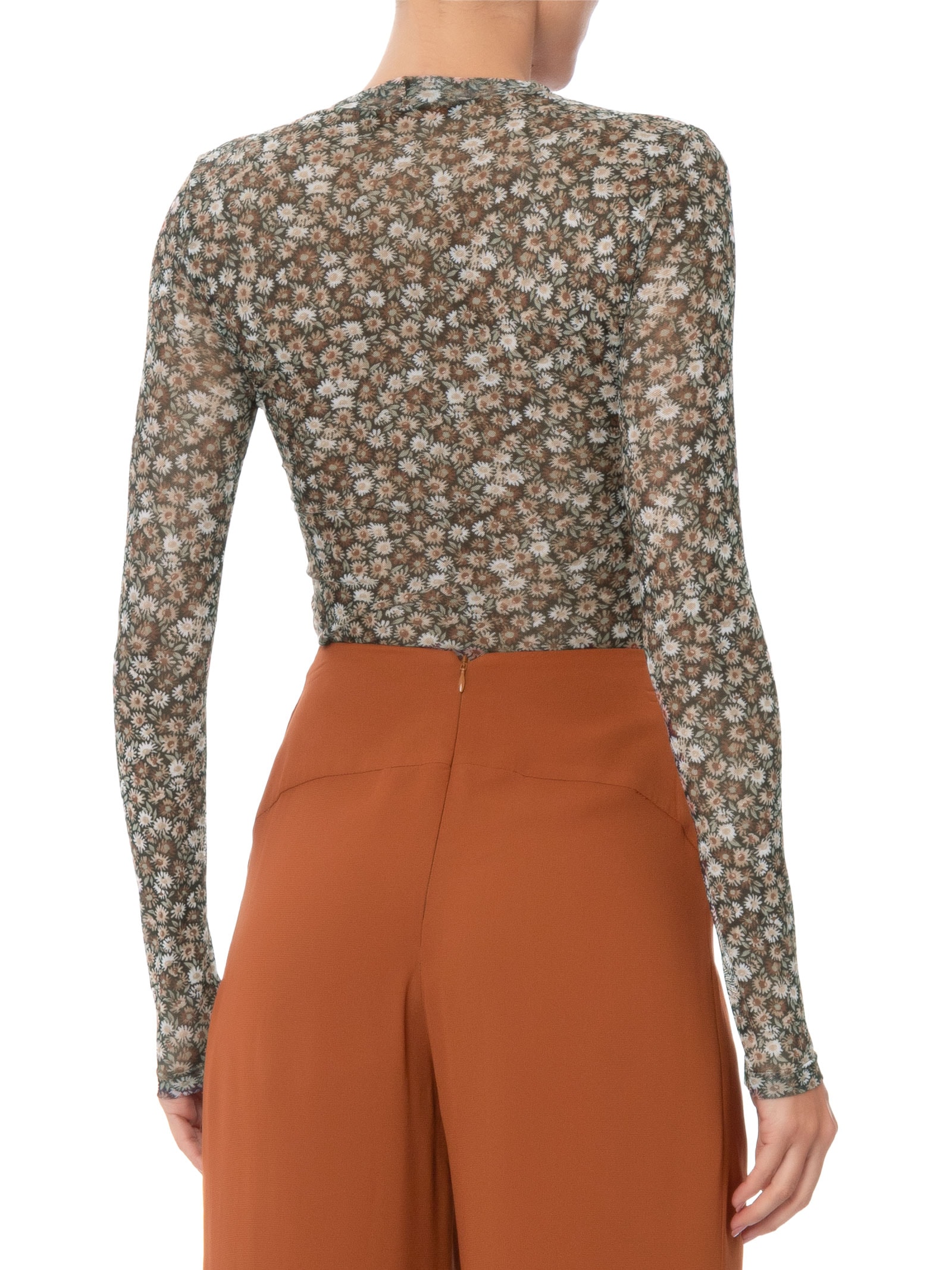 Blusa Feminina Segunda Pele Tule Liberty Marrom Animale