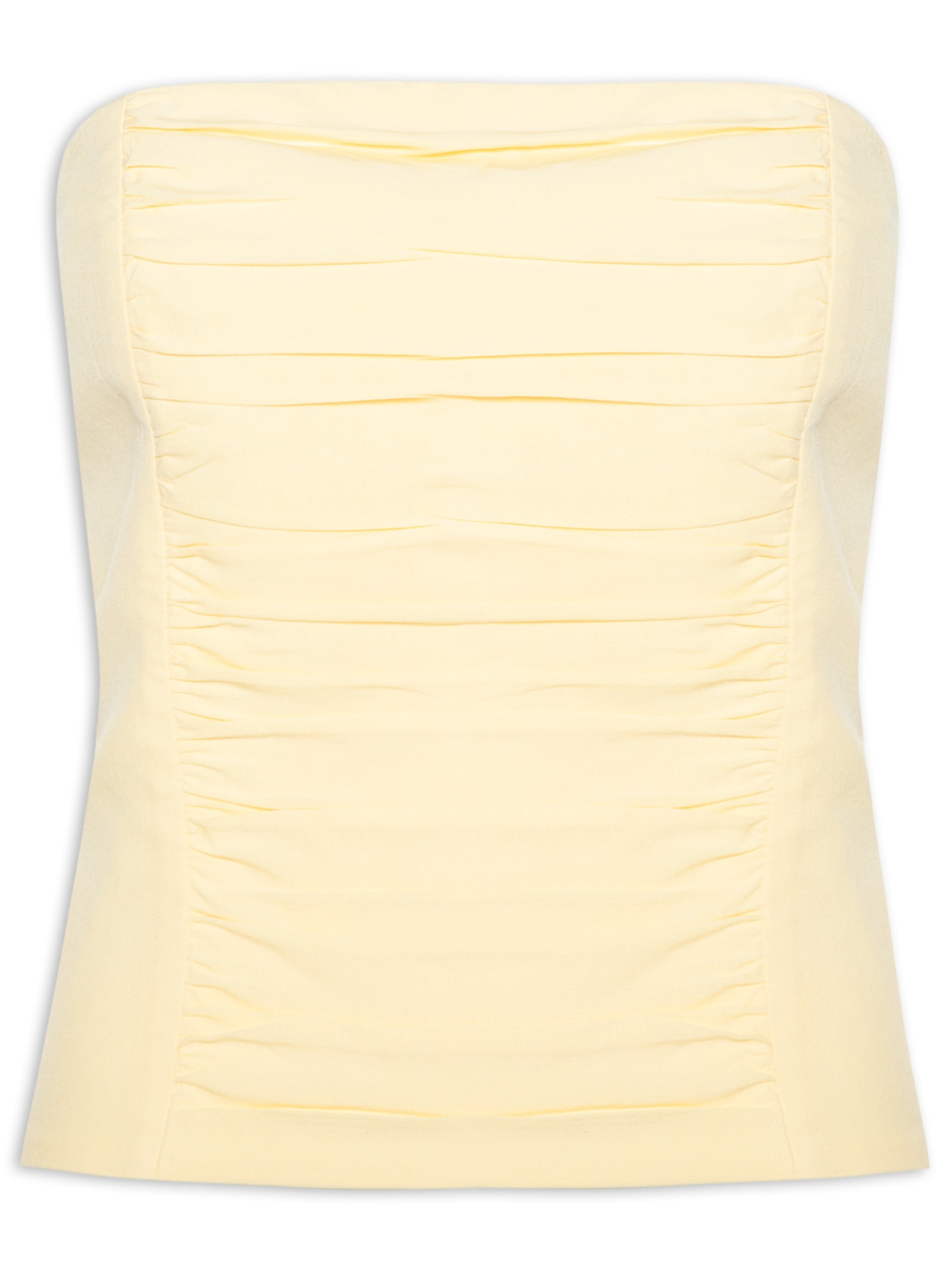 Blusa Feminina Sem Alça Amarelo Animale Jeans