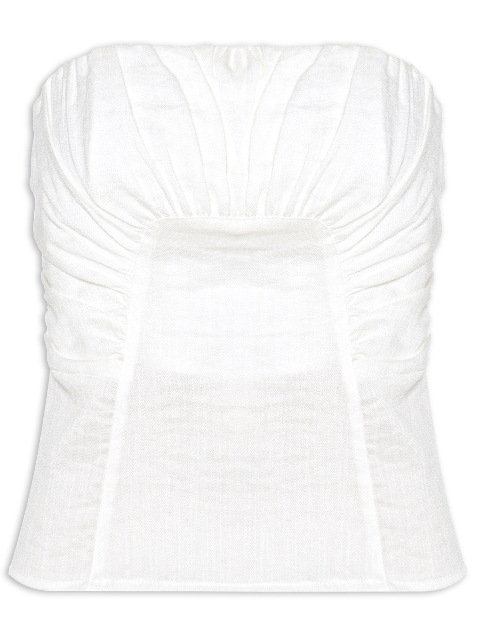 Blusa Feminina sem Alça com Franzidos Off White  '2Essential