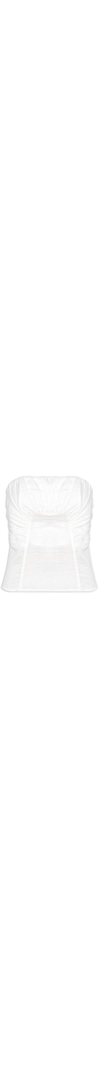 Blusa Feminina sem Alça com Franzidos - Off White