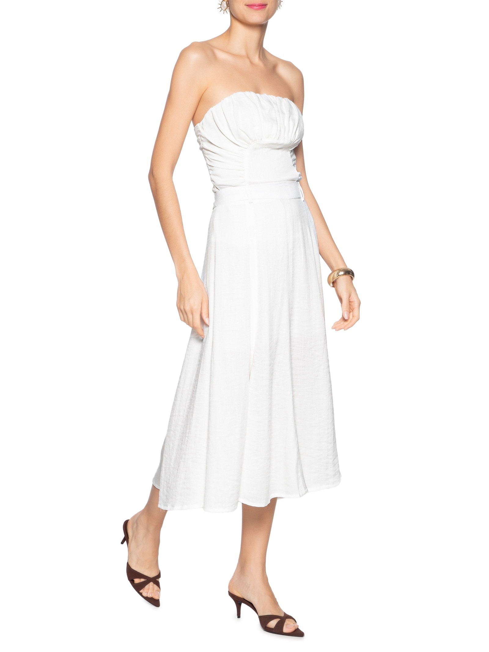 Blusa Feminina sem Alça com Franzidos Off White  '2Essential