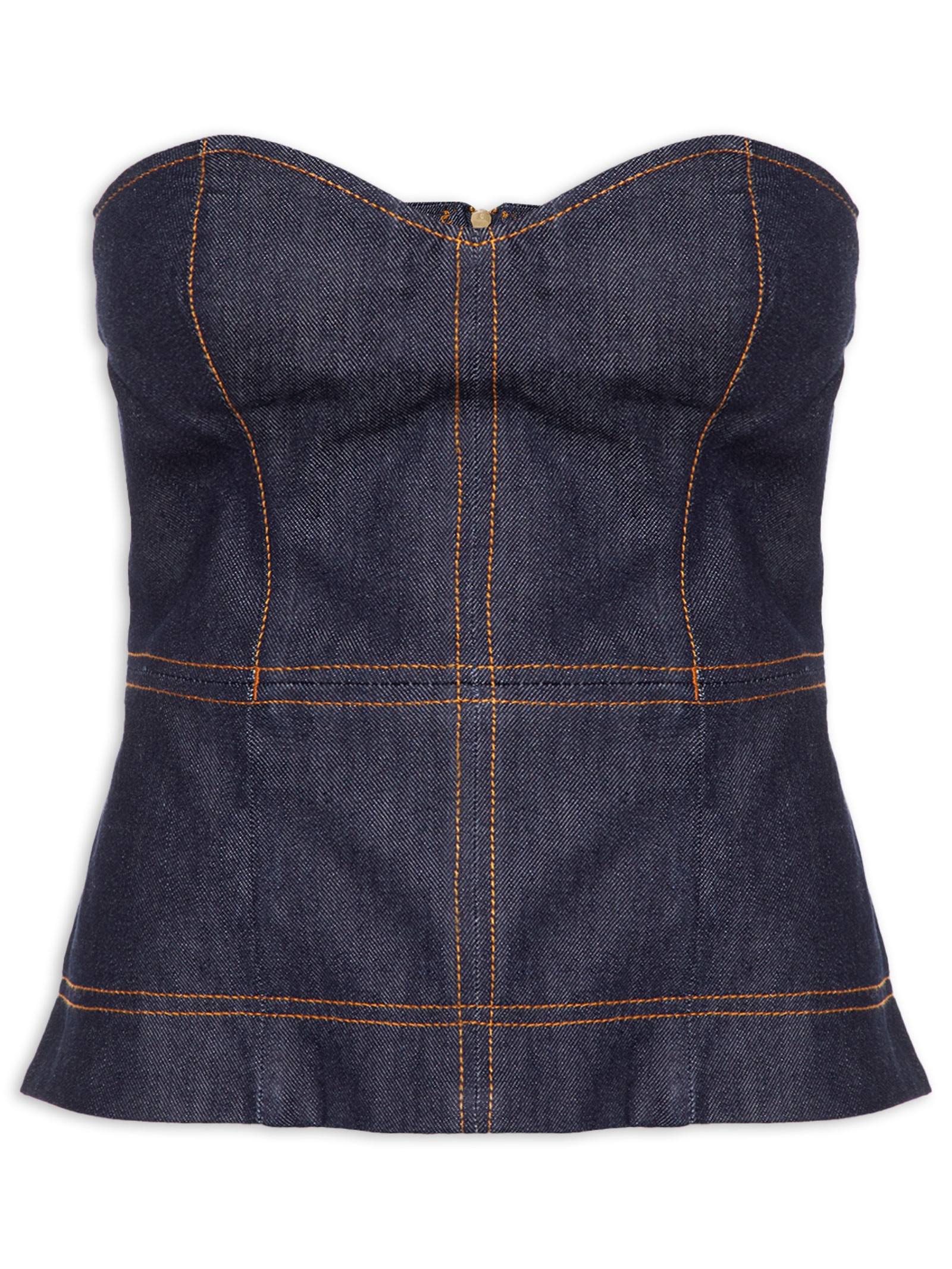 Blusa Feminina Sem Alça Jeans Raw Azul Animale