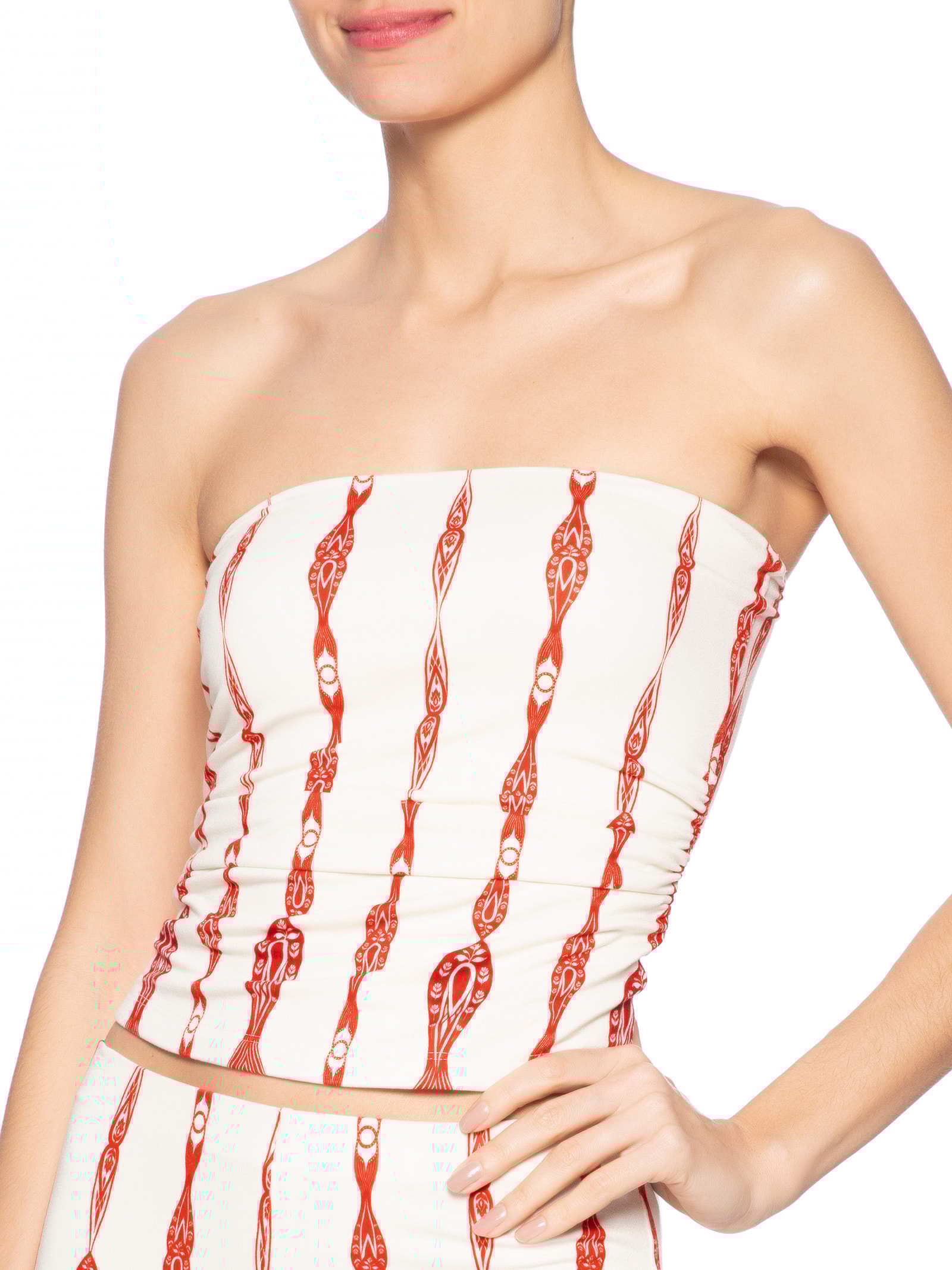 Blusa Feminina Sem Alça Peixe Correnteza Vermelho Farm