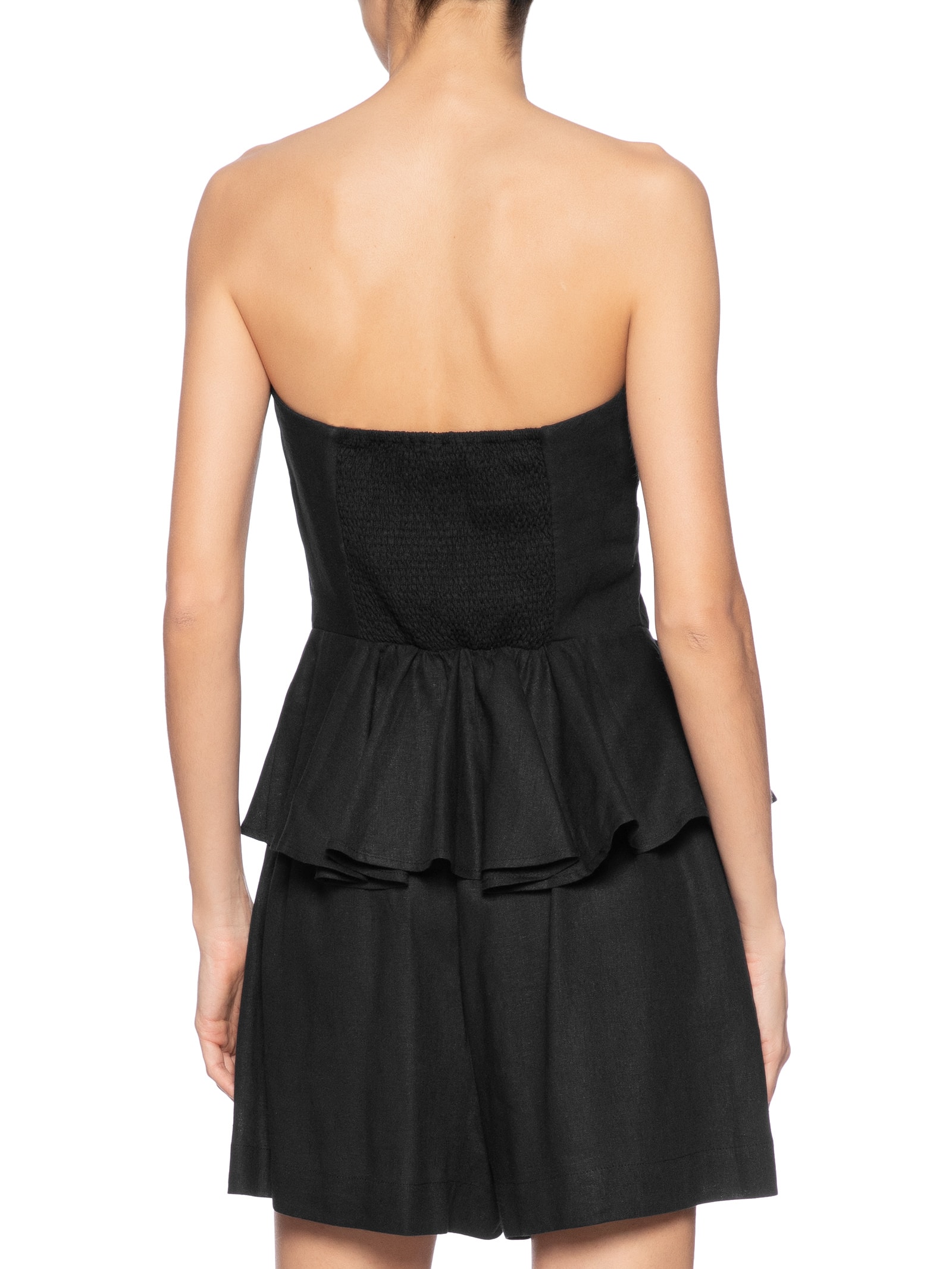 Blusa Feminina Sem Alça Pregas Preto Farm