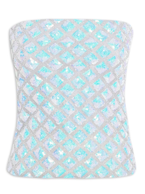 Blusa Feminina Sem Alça Reta Bordada – Prata