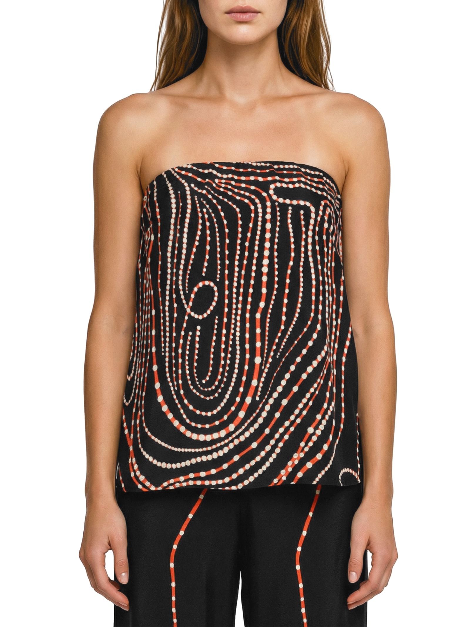 Blusa Feminina Sem Alça Vortex Preto Cantão