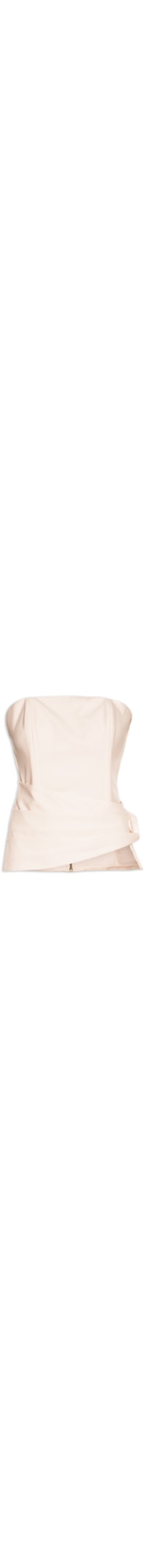 Blusa Feminina Sem Alças Com Pregas - Bege