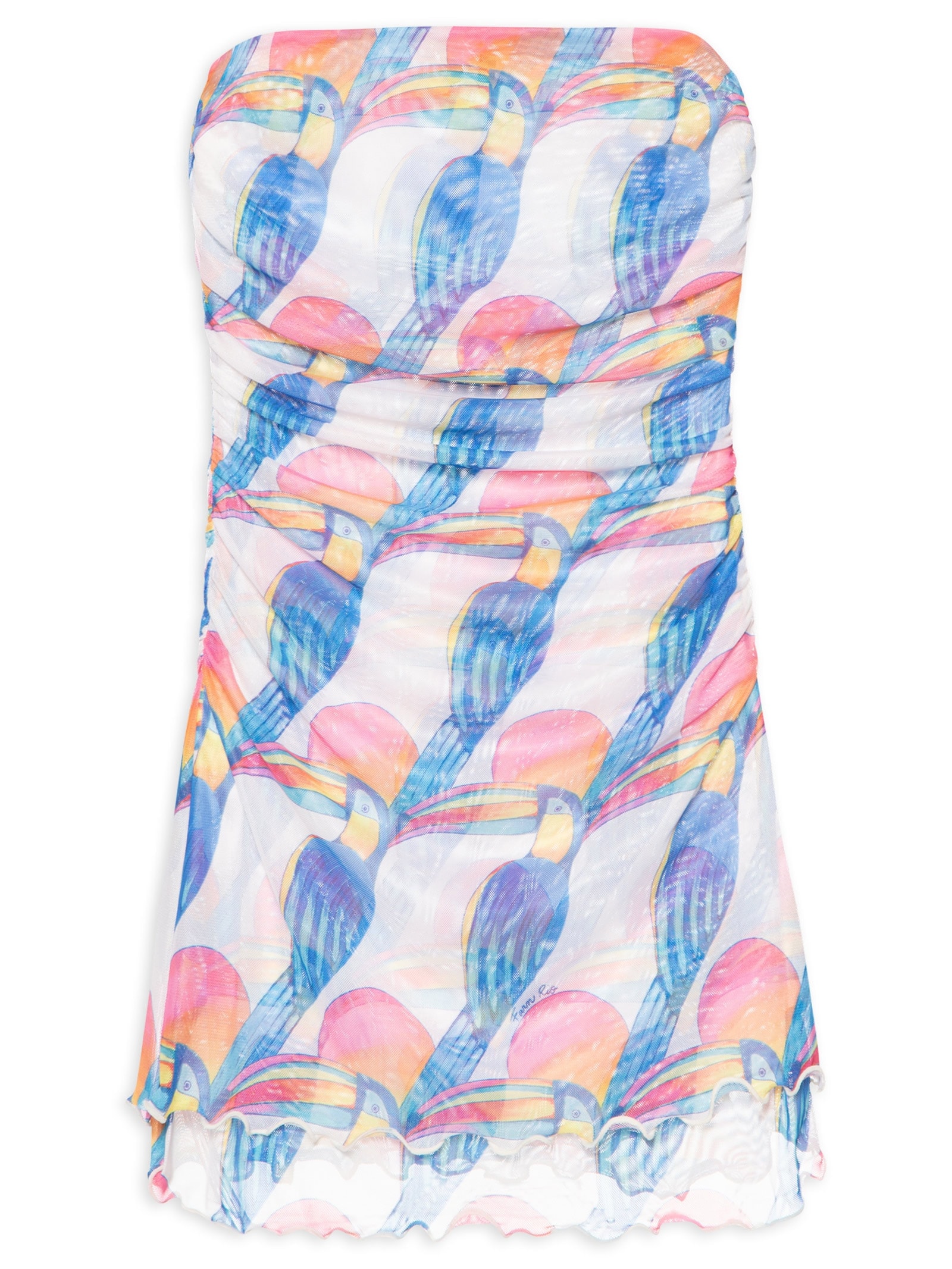 Blusa Feminina Sem Alças Tule Tucanitas Branco Farm