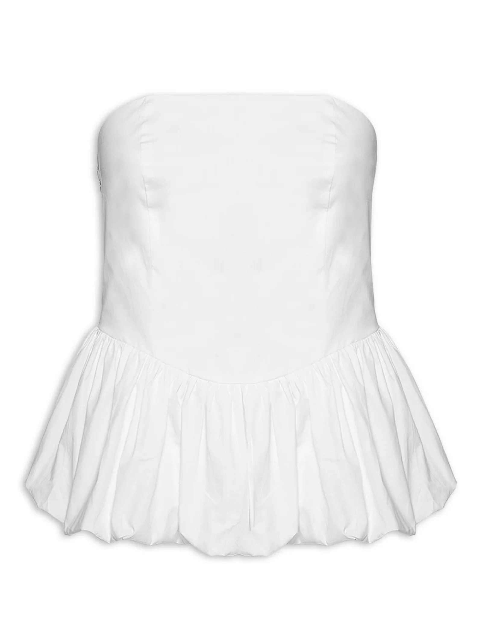 Blusa Feminina Sem Manga Balonê  Branco  Market 33