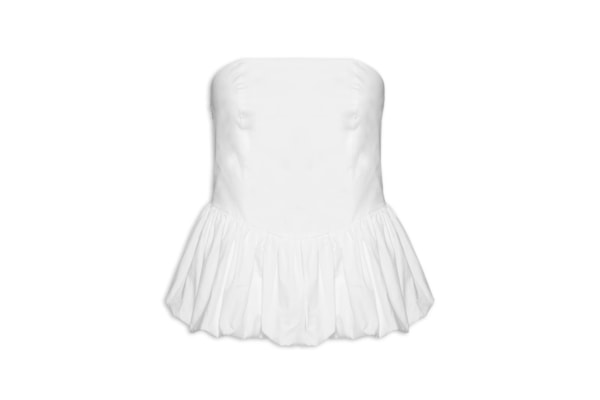 Blusa Feminina Sem Manga Balonê  - Branco 
