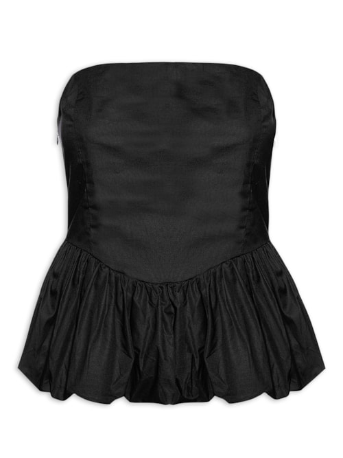 Blusa Feminina Sem Manga Balonê – Preto