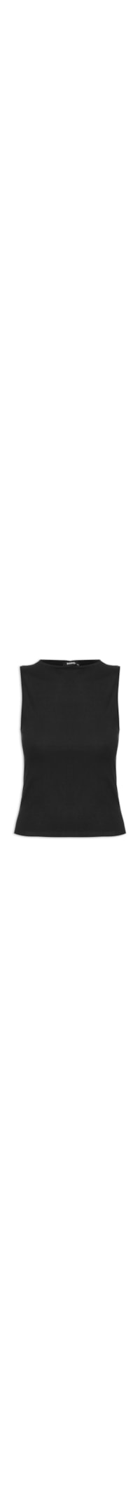 Blusa Feminina Sem Manga Básica - Preto