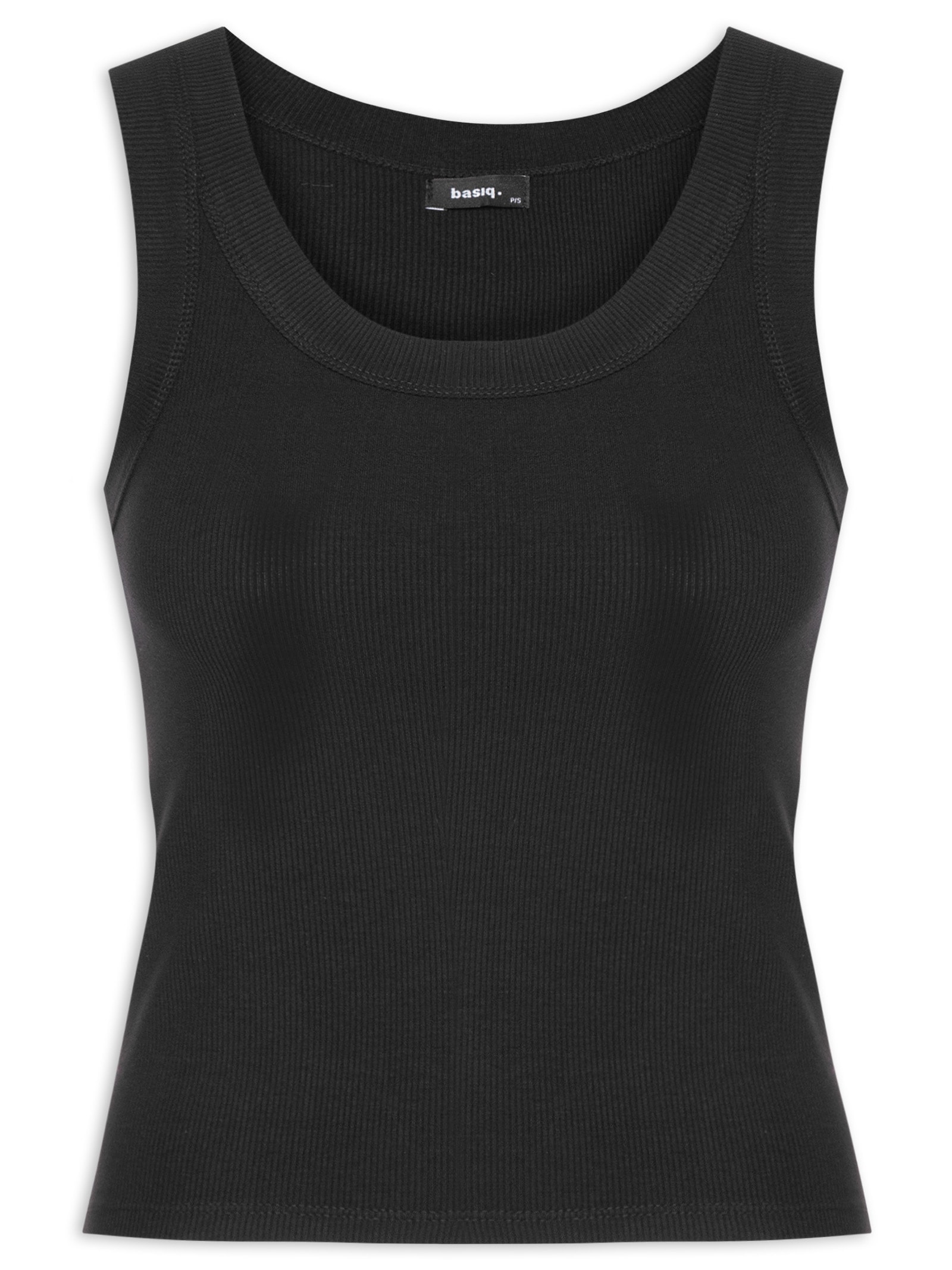 Blusa Feminina Sem Manga Básica Preto Basiq