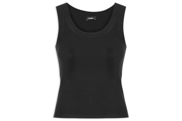 Blusa Feminina Sem Manga Básica - Preto