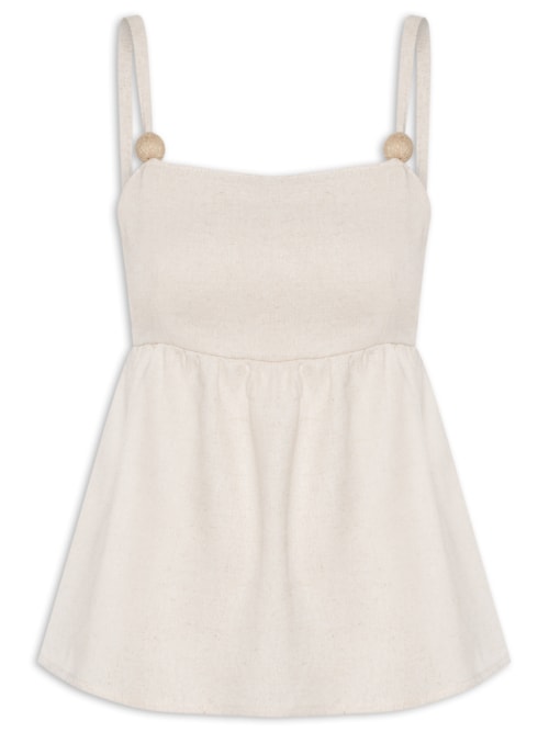 Blusa Feminina Sem Manga - Bege