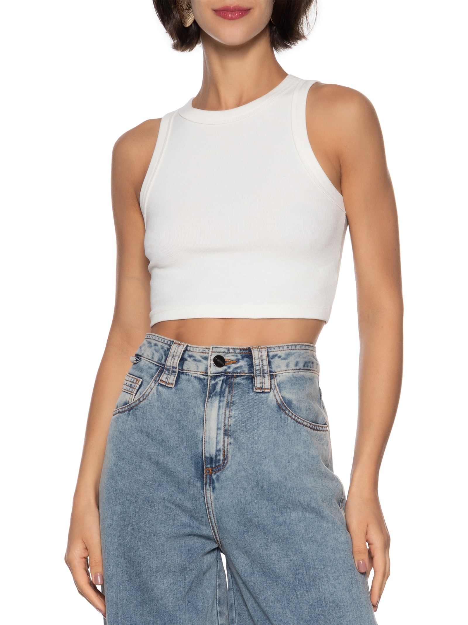 Blusa Feminina Sem Manga Branco Hering