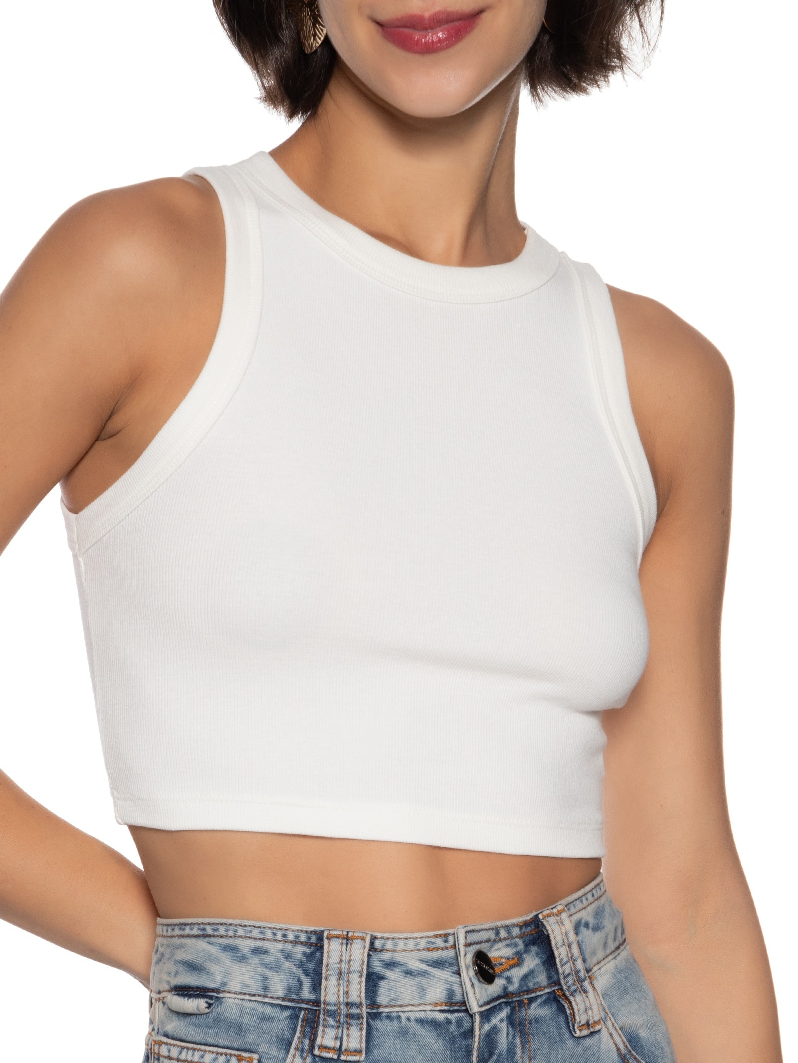Blusa Feminina Sem Manga Branco Hering