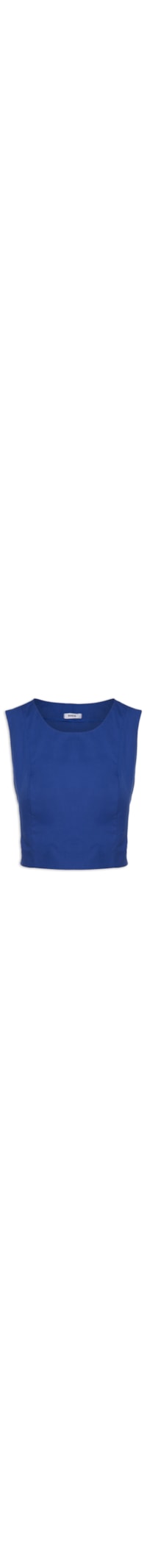 Blusa Feminina Sem Manga Com Botões Laterais - Azul