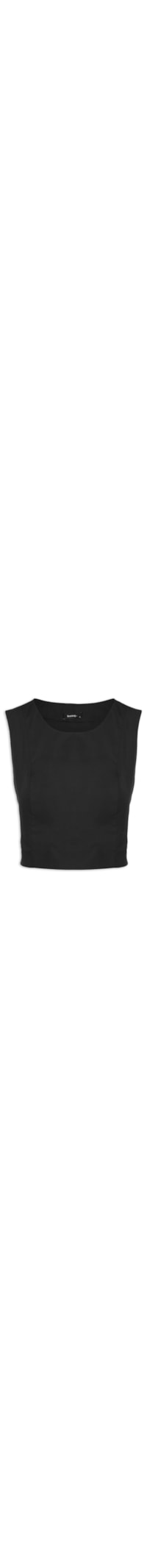 Blusa Feminina Sem Manga Com Botões Laterais - Preto