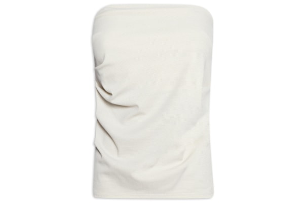 Blusa Feminina Sem Manga Com Drapeado Lateral - Off White