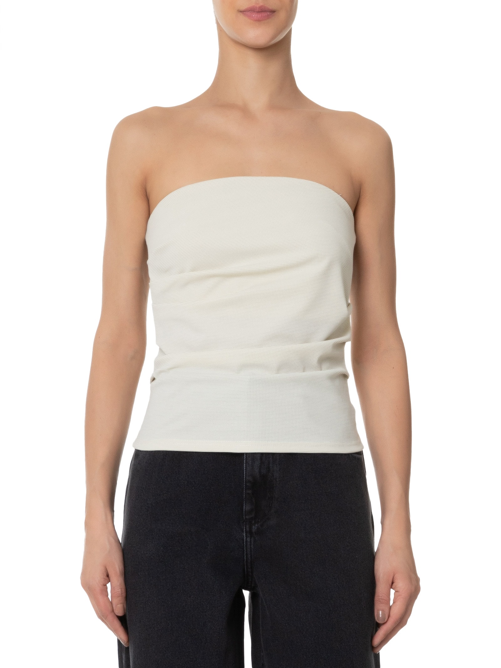 Blusa Feminina Sem Manga Com Drapeado Lateral Off White Market 33