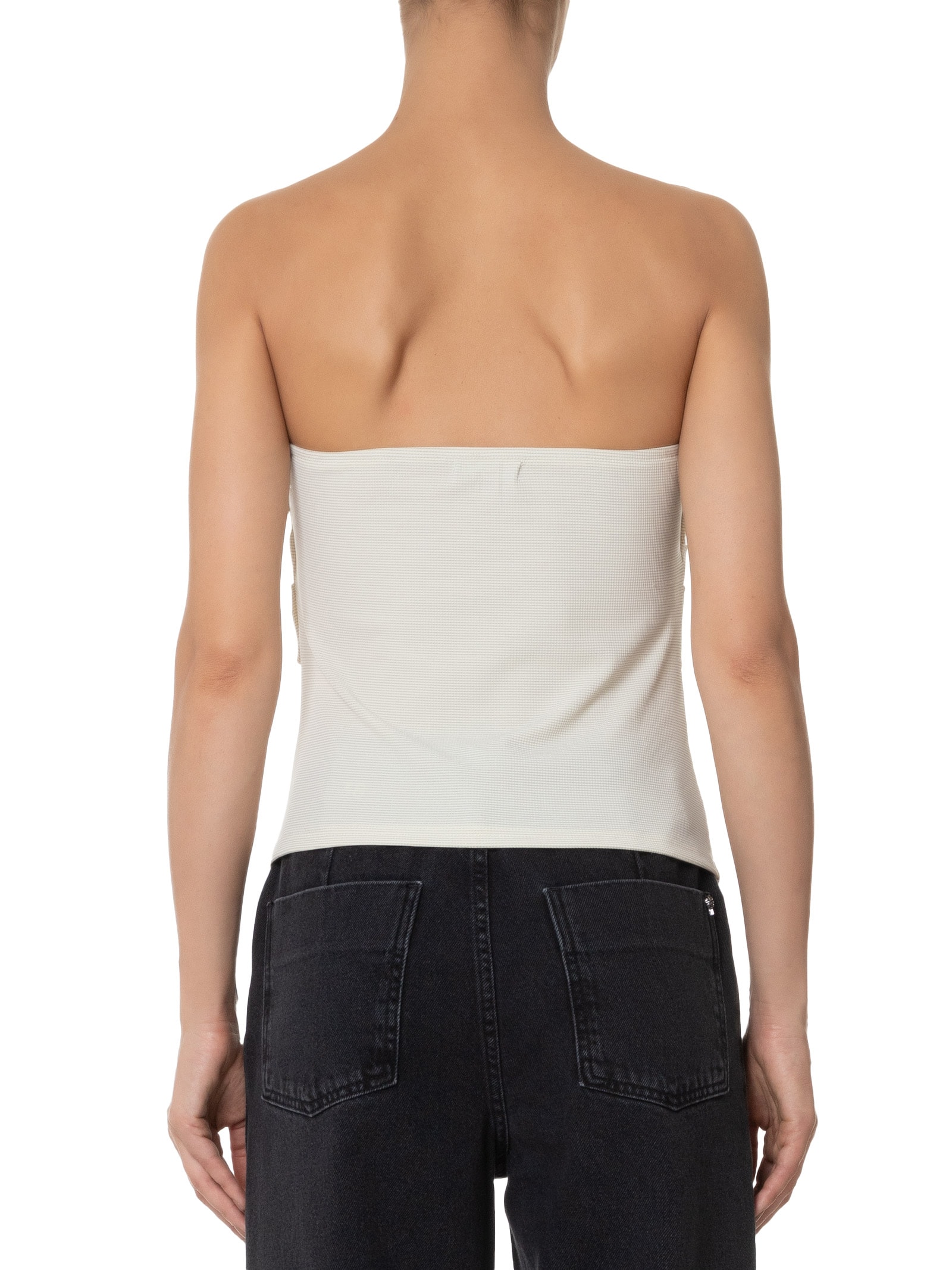 Blusa Feminina Sem Manga Com Drapeado Lateral Off White Market 33