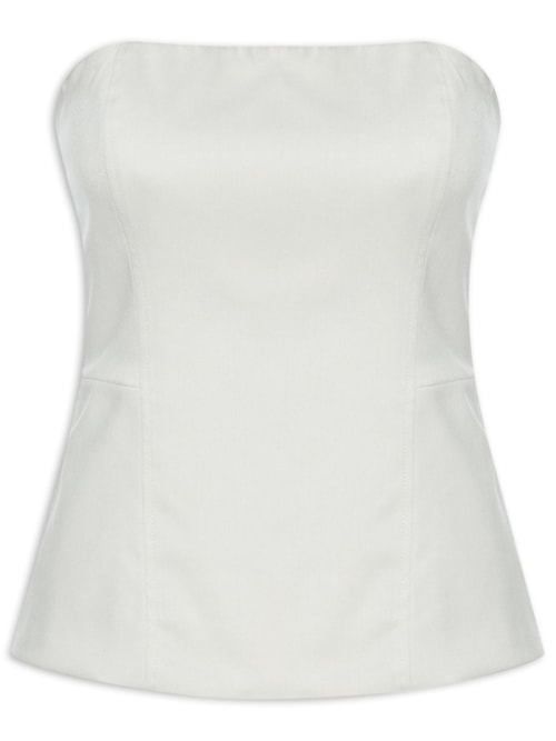 Blusa Feminina Sem Manga Com Recortes - Bege