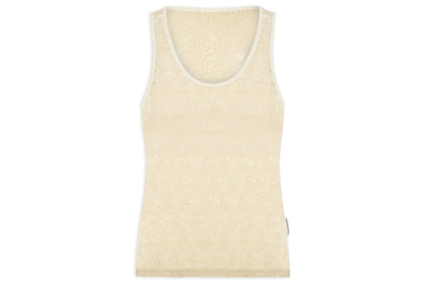 Blusa Feminina Sem Manga De Renda - Bege