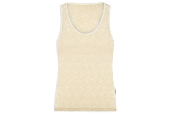 Blusa Feminina Sem Manga De Renda - Bege