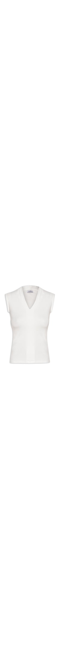 Blusa Feminina Sem Manga Decote V - Off White