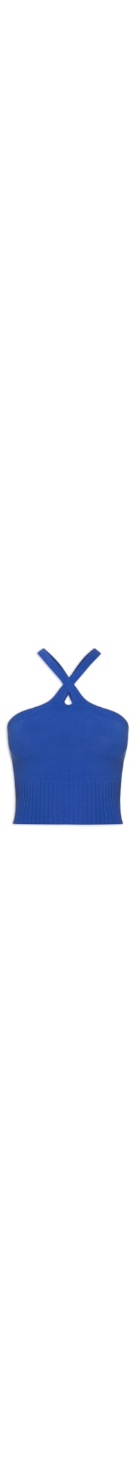Blusa Feminina Sem Manga Em Tricot - Azul