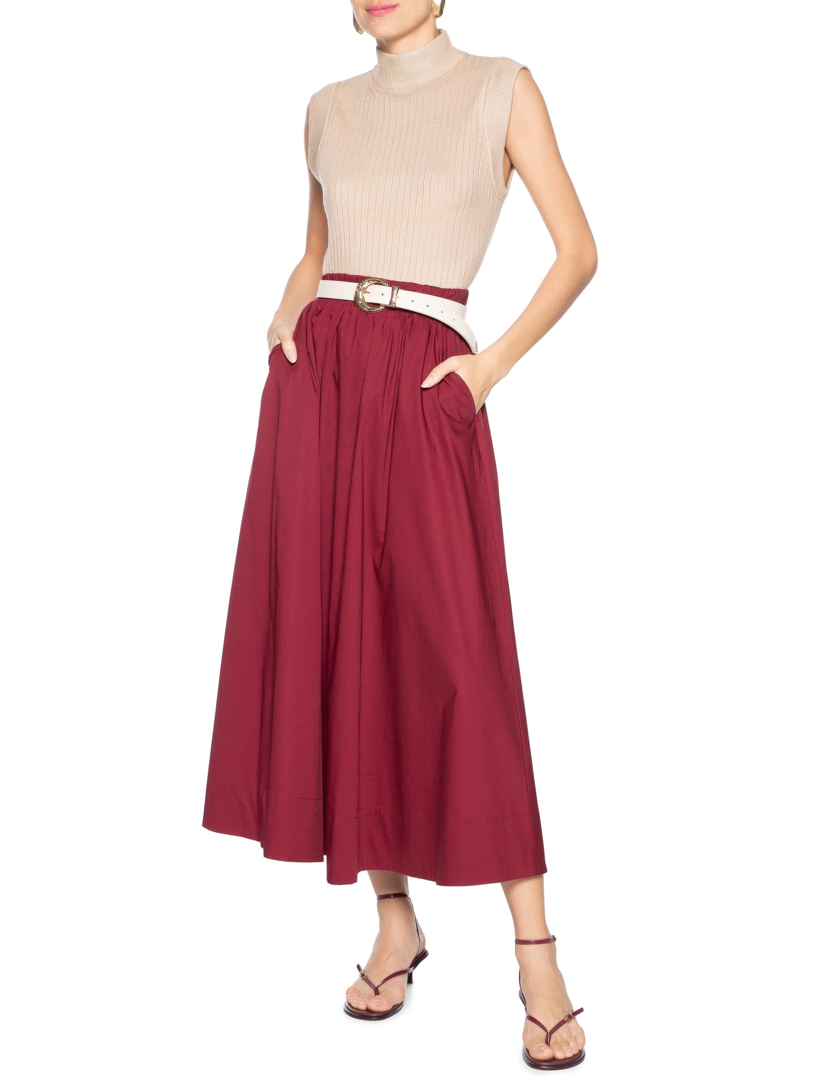 Blusa Feminina Sem Manga em Tricot Bege '2Essential